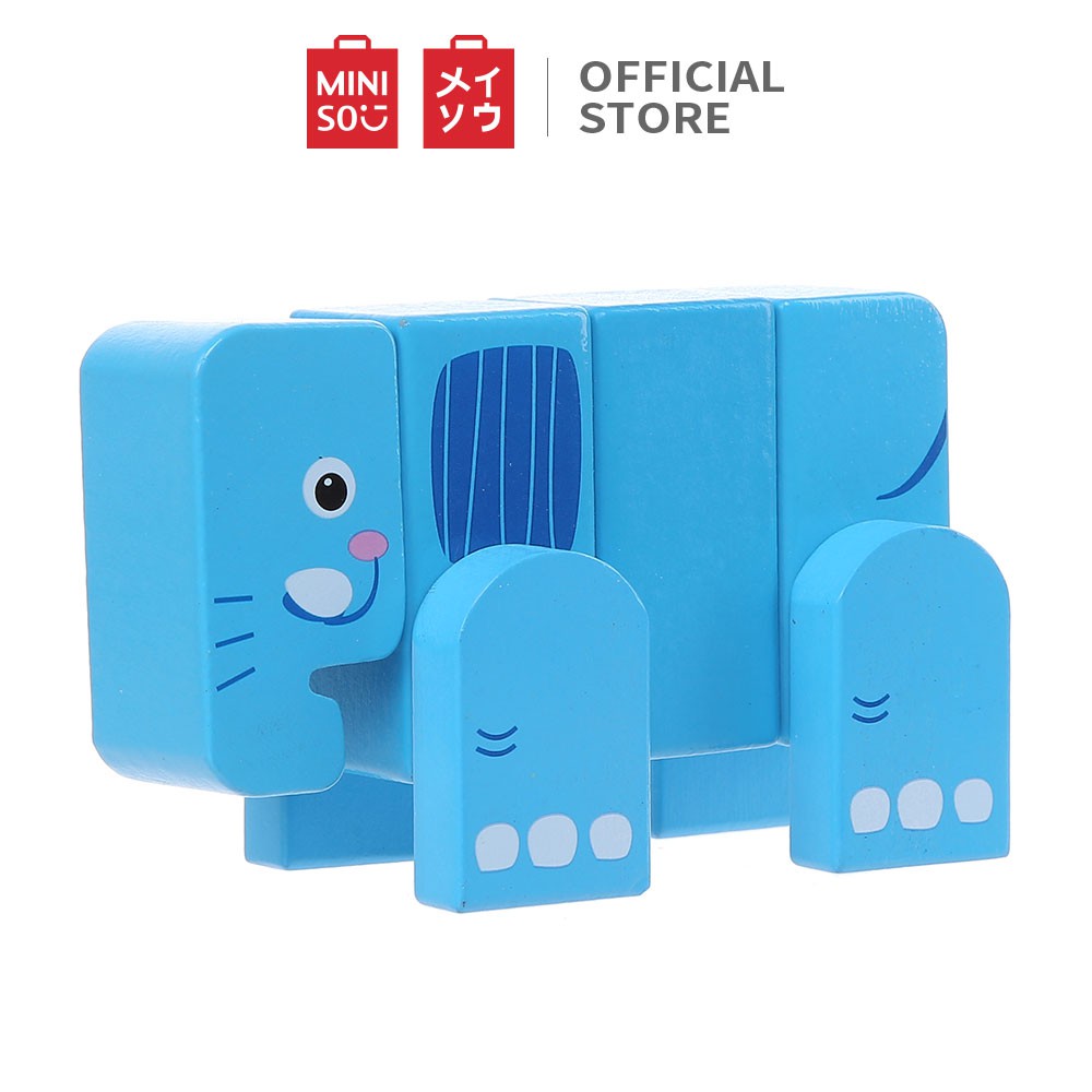 [Mã LIFEHL154 giảm 15% đơn 250K] Đồ chơi xếp hình gỗ Miniso chú voi xanh