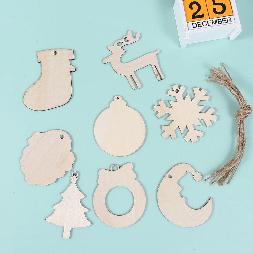 Bộ 10 Miếng Gỗ Tròn Trang Trí Giáng Sinh