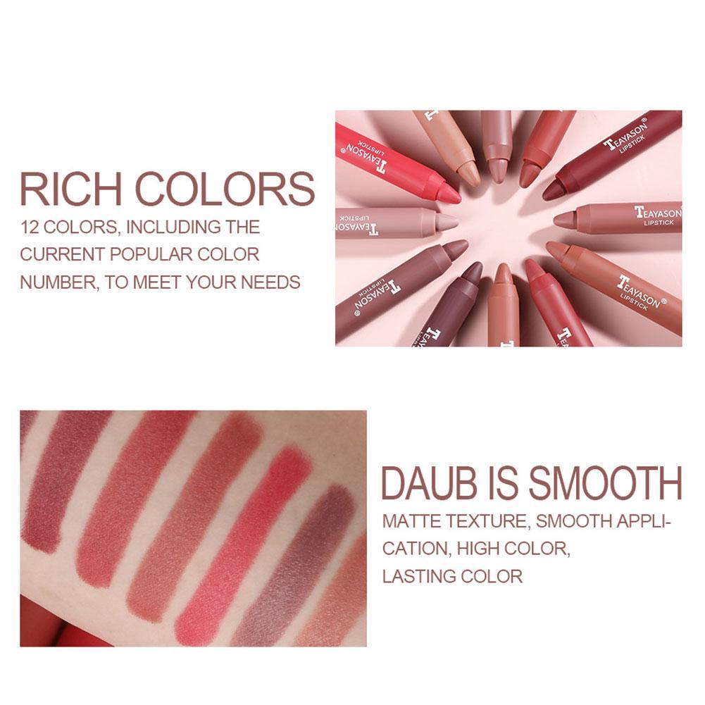[Hàng mới về] Set 3/12 son môi Teayason R5M5 W8Q0 màu nude nhung mịn chống thấm nước không phai