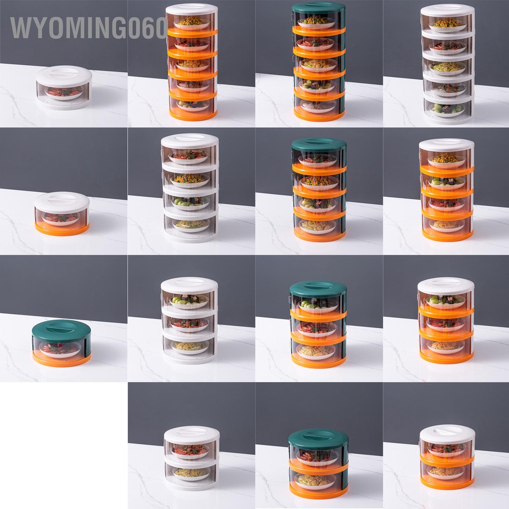 Wyoming060 Insulated Food Cover Transparent Dish Stackable Storage Case Insect Prevention for Household
