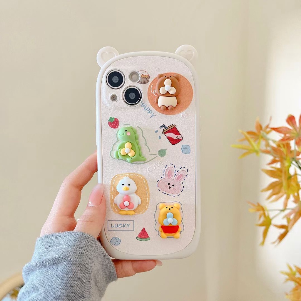 Ốp Điện Thoại Mềm Hình Tai Gấu 3D Cho iphone 13 13 promax X XS XR 11 11 pro max 12 12 pro 12 pro max
