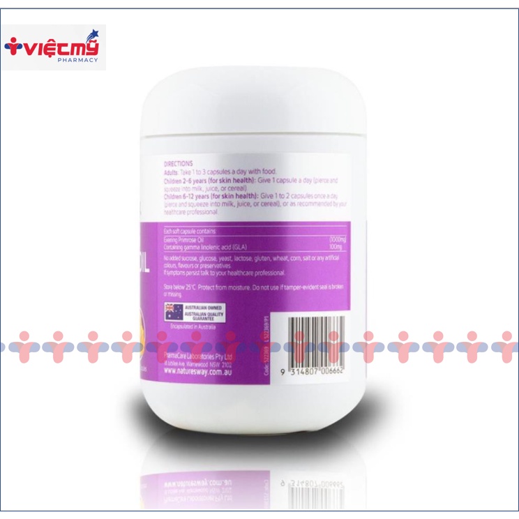 Nature's Way Evening Primrose Oil 1000mg - Hỗ trợ da và nội tiết
