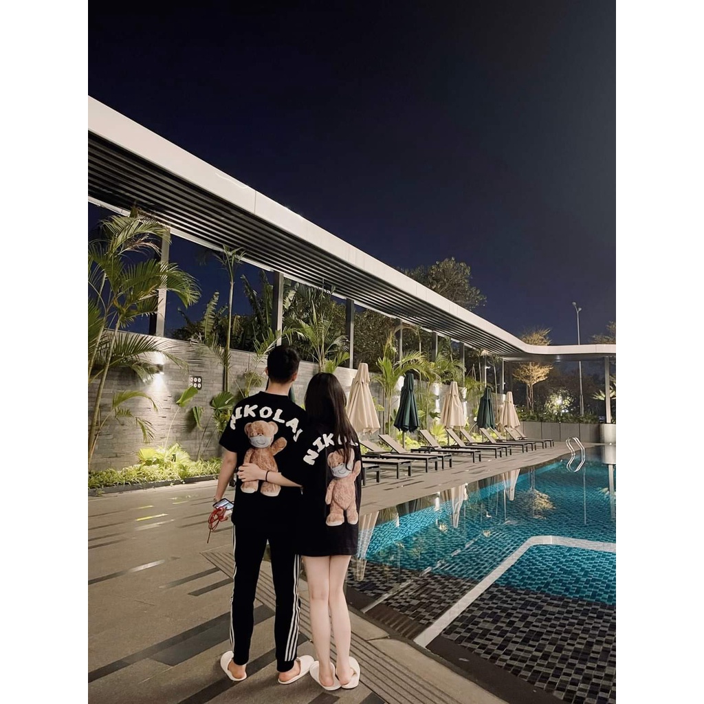 Áo Thun Phối Chữ Lưng NICOLAS Áo Đôi, Áo Cặp Phong Cách Trẻ Trung Năng Động Cá Tính Hợp Trend 2022