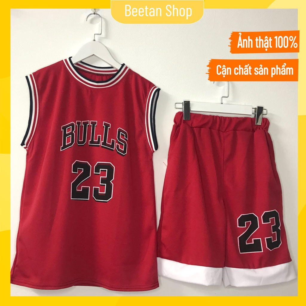 Áo tanktop bóng rổ BULLS 23 - set đồ bộ áo ba lỗ thể thao nam nữ chất lưới