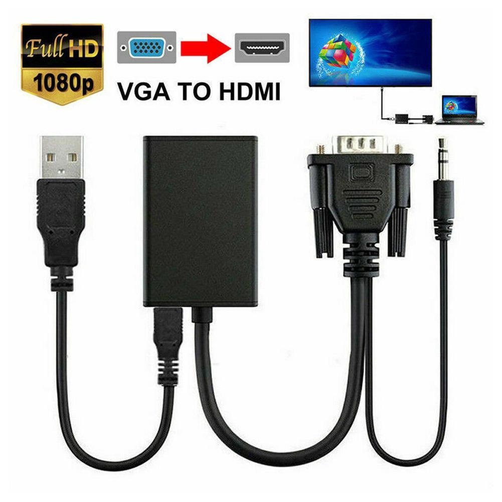 Đầu Chuyển Đổi Vga Sang Hdmi 1080p Hd + Audio Tv Av Hdtv Video