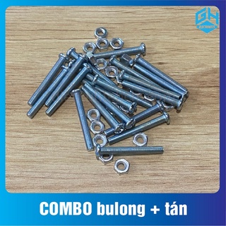 Gói 20 con bulong ốc vít m3,m4 + 20 con tán m3,m4 nhiều kích thước