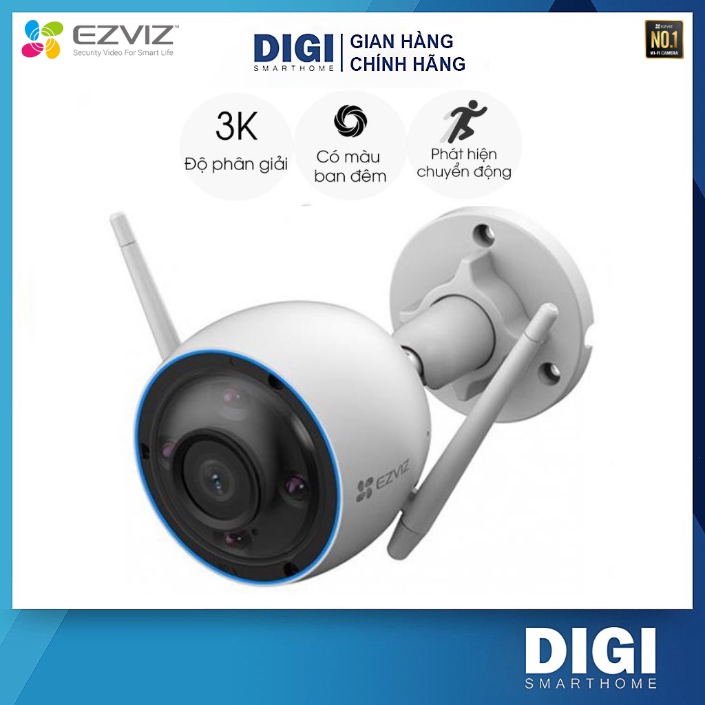 [FREESHIP] Camera WIFI EZVIZ H3 3K, Full HD 5.0MP (Phiên Bản H3 5MP Cao Cấp), Đàm Thoại 2 Chiều, Chuẩn H.265, Thông Minh
