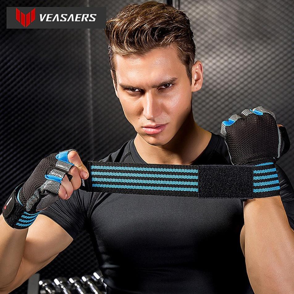 Găng tay tập gym có quấn cổ tay VEASARERS, Găng tay tập GYM 2 trong 1