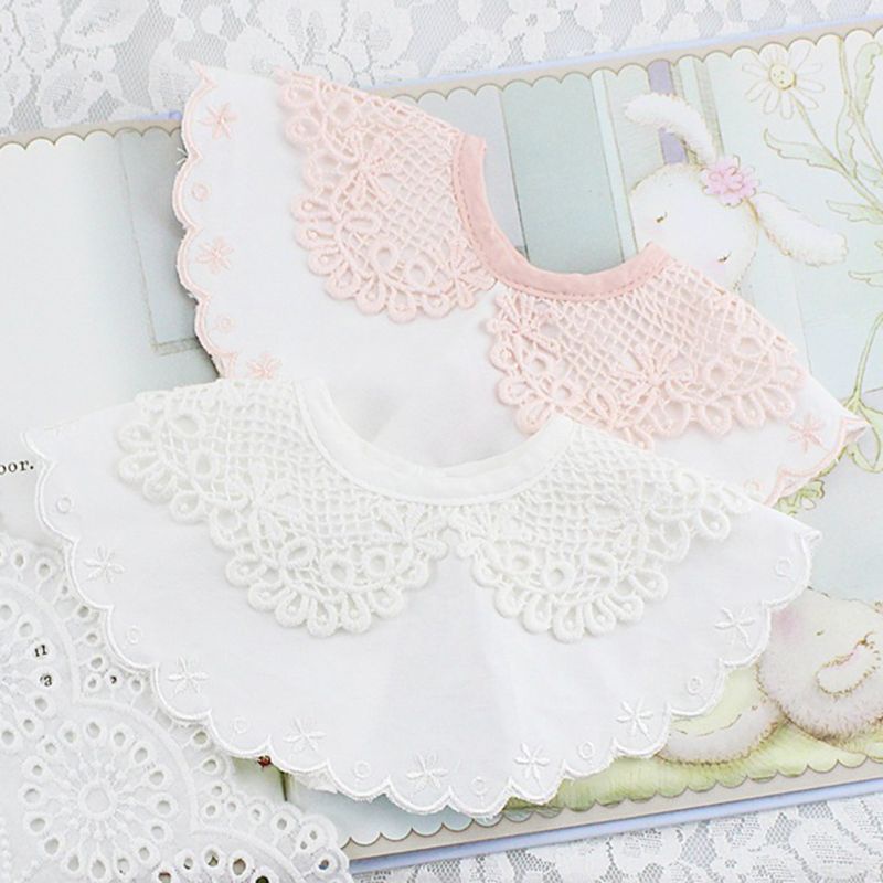 Yếm Ăn Vải Ren Hoa Hình Tròn Toàn Diện Dành Cho Bé