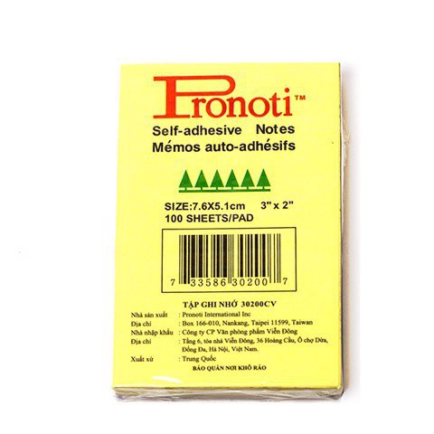 Giấy ghi chú Pronoti - giấy note vàng Pronoti 2x3 3x3 3x4 3x5