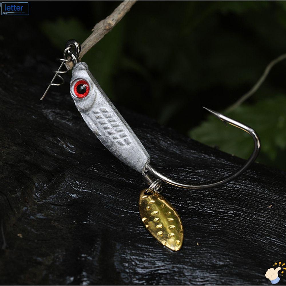 [LET] High Quality Lead head Perforated Add Lead Weight Baits Crank Fishing Hook Barb Carbon Steel Sharp Outdoor Soft Worm