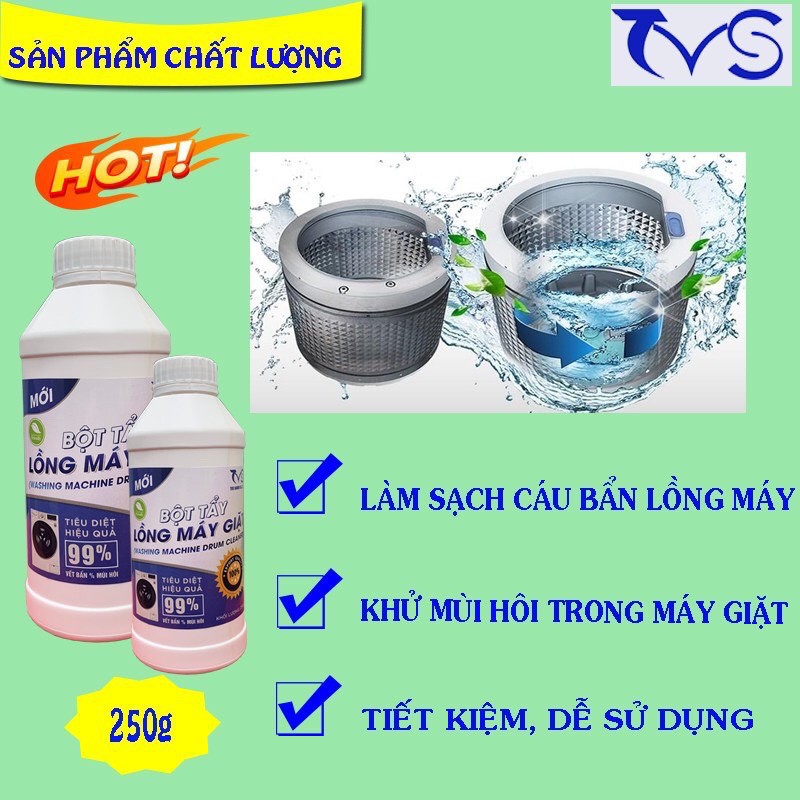 bột tẩy lồng máy giặt chai 250g