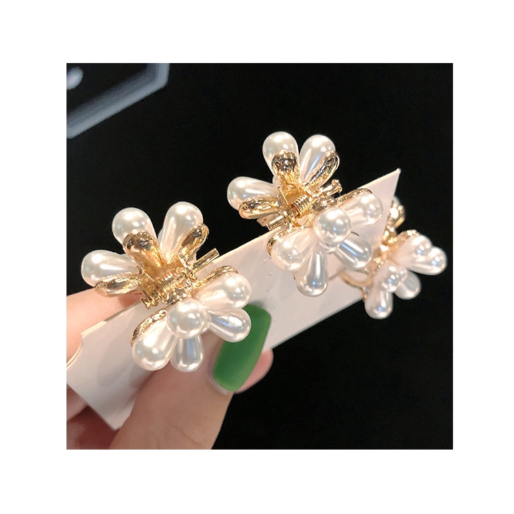 Kẹp Tóc Mini Đính Ngọc Trai Xinh Xắn Theo Phong Cách Hàn Quốc