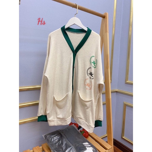 Áo cadigan viền xanh HS6