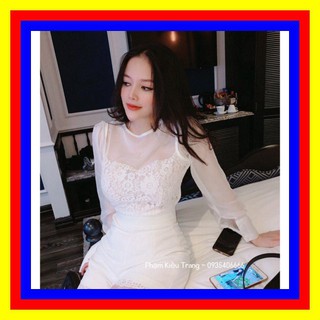 Xả kho 11231 áo ren lưới tay dài xả kho