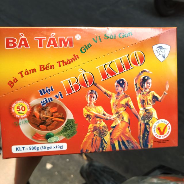 Hộp gia vị bò kho/ngũ vị hương/phở/bún bò/cà ri/ragu Bà Tám 500g