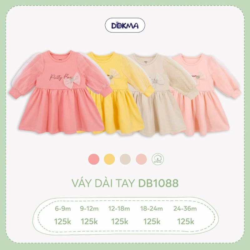 Váy ren tay bồng công chúa đáng yêu dokma