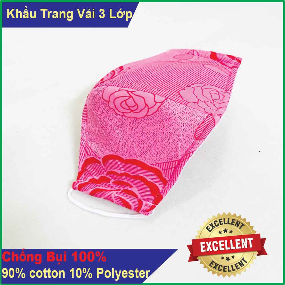 Khẩu Trang Vải 3 lớp Họa Tiết Nử(Hoa Văn Xanh) | BigBuy360 - bigbuy360.vn