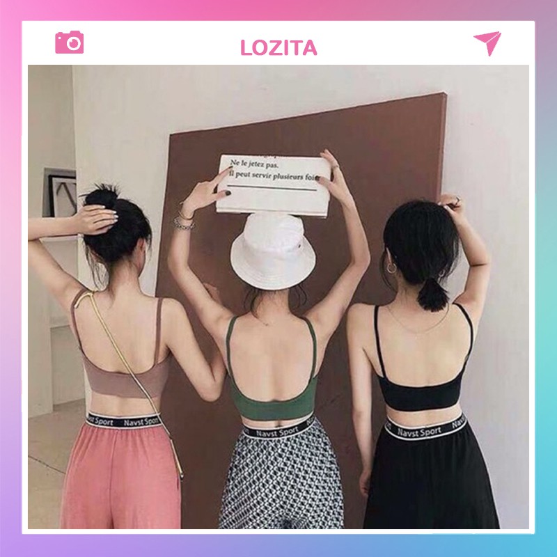 Áo bra hở lưng chữ U len tăm siêu đẹp Freesize 38-63kg AL14