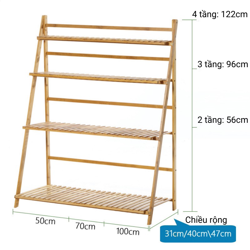 Kệ cây cảnh trong nhà kệ sen đá để ban công gỗ tre thân thiện môi trường kèm hướng dẫn lắp ráp