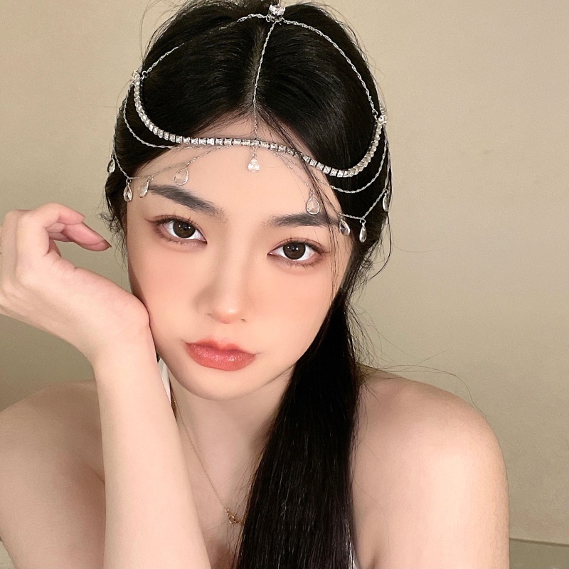 Cài Tóc Đính Đá Hình Giọt Nước Phong Cách Vintage