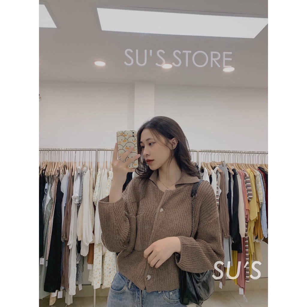 Áo khoác cardigan len túi trước cổ bẻ A2035 SUSTORE | BigBuy360 - bigbuy360.vn