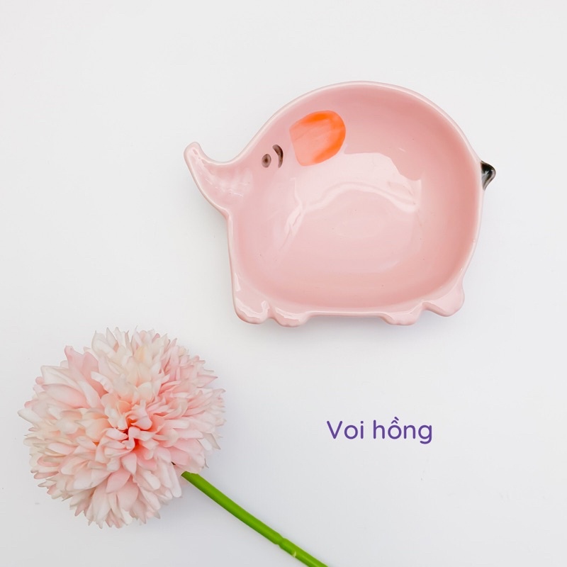 Bát Ăn Dặm Cho Bé Đĩa Đựng Thức Ăn Bằng Gốm Sứ Hình Voi Con Đáng Yêu Ấm Gift Decor An Toàn Và Chịu Được Nhiệt Độ Cao