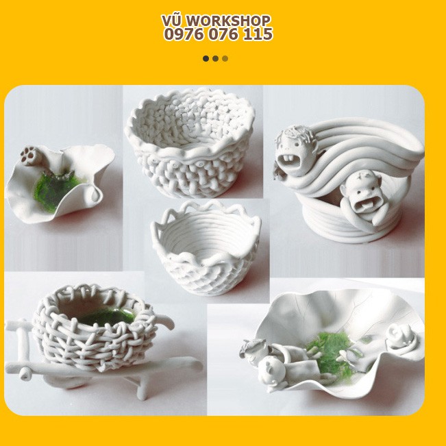 Đất sét Nhật tự khô DAS màu trắng và màu gạch (DAS air-dry clay )