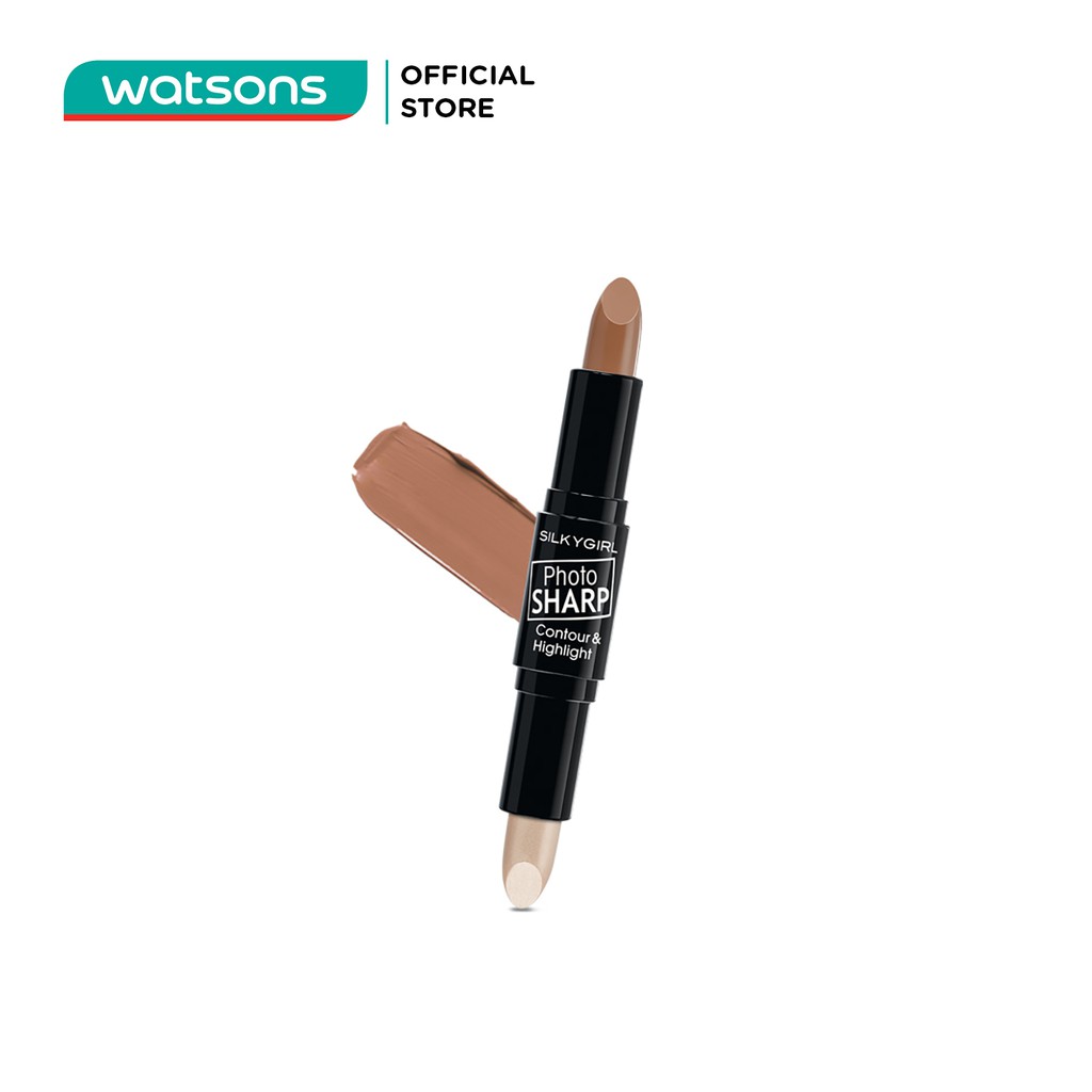 Tạo Khối 2 Đầu Silkygirl Photosharp Contour &amp; Highlighter Stick - 02 Natural Medium 8G