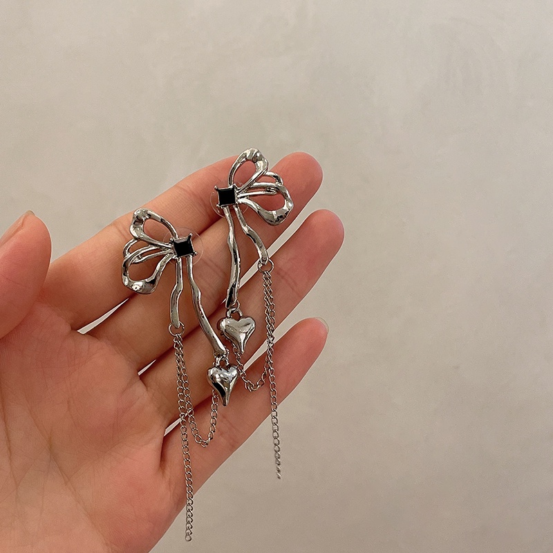 Bông Tai Dáng Dài Hình Bướm Đen zircon Phong Cách Âu Mỹ Cổ Điển Thời Trang Cho Nữ