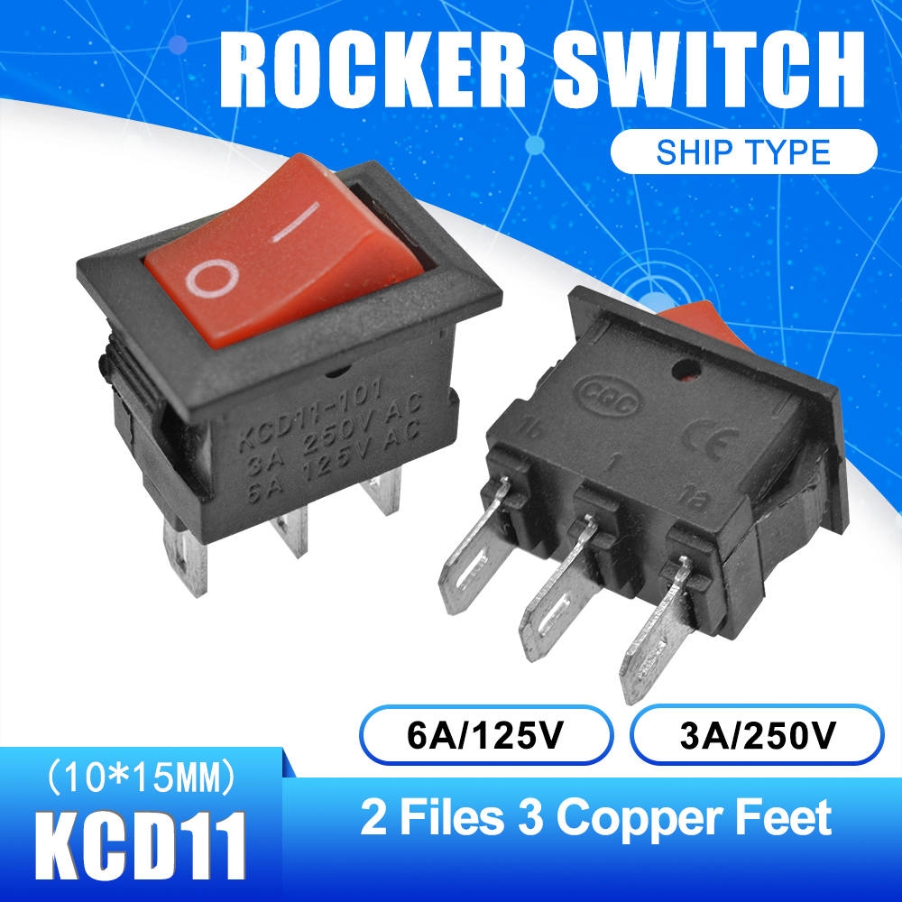 5PCS KCD11 2pin 3Pin ON-OFF 3A 250V 10*15MM Small Boat Rocker Switch 10x15 Snap-in Power Switch White Red and Black ON-OFF-ON | BigBuy360 - bigbuy360.vn