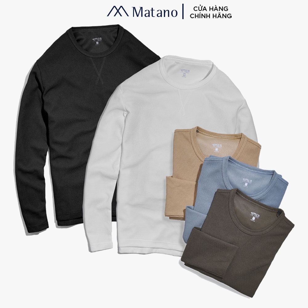 Áo thun dài tay nam trơn MATANO AT061 cổ tròn, form sweater suông, xẻ lai trẻ trung, vải len cotton đẹp cao cấp, dày dặn