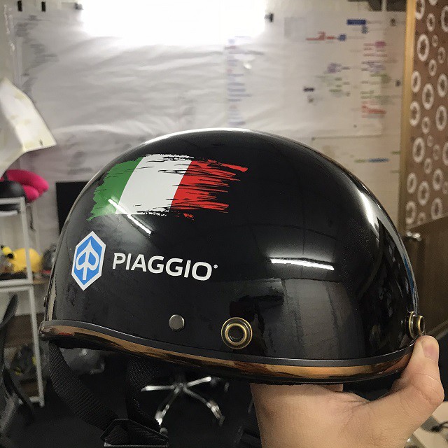 Mũ bảo hiểm PIAGGIO/VESPA màu đen, nhận thiết kế nó quảng cáo theo yêu cầu