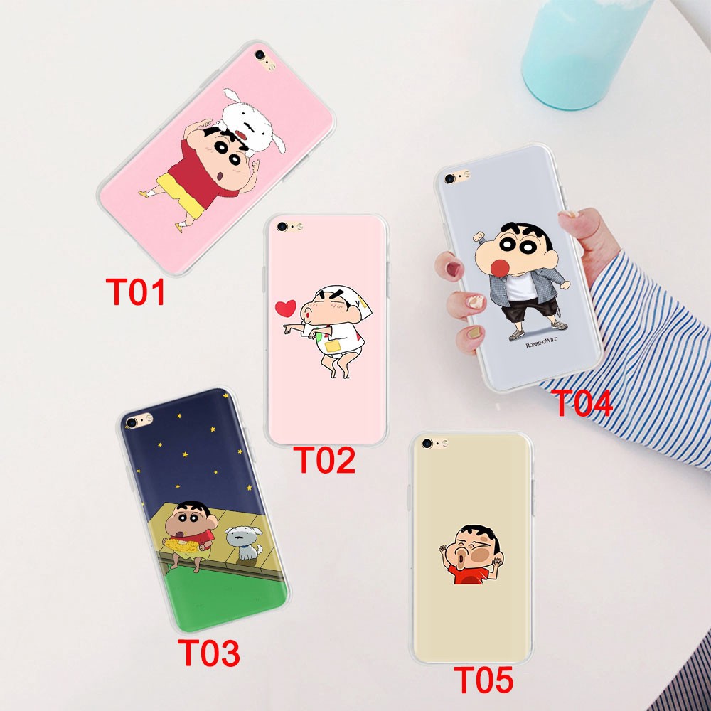 Ốp điện thoại mềm trong suốt họa tiết Crayon Shin Chan 71GT cho iPhone 8 7 6s 6 plus 5 5S SE 5C 4 4s