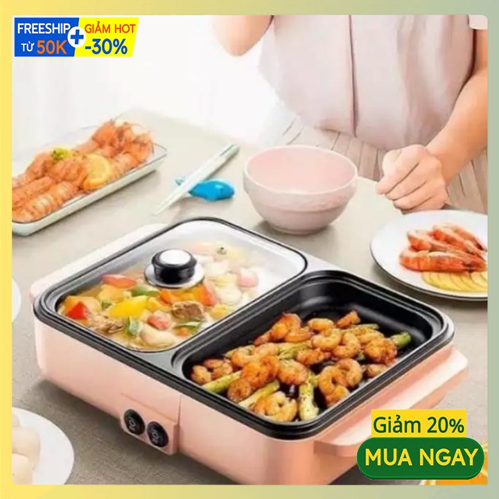Bếp lẩu nướng 2 ngăn tiện lợi