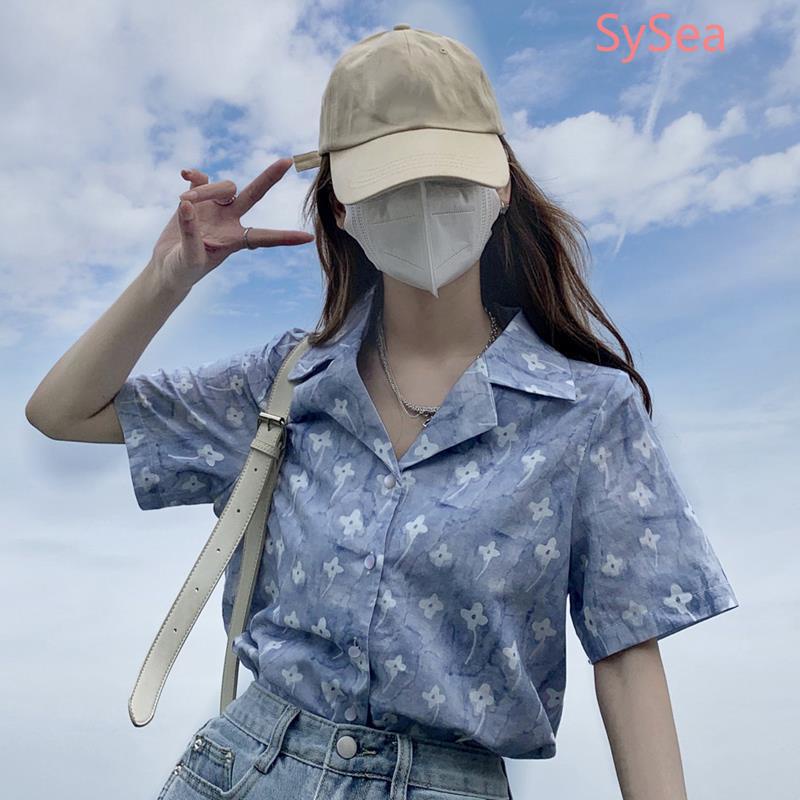 Áo Sơ Mi Ngắn Tay Họa Tiết Hoa Thời Trang Mùa Hè Cho Nữ