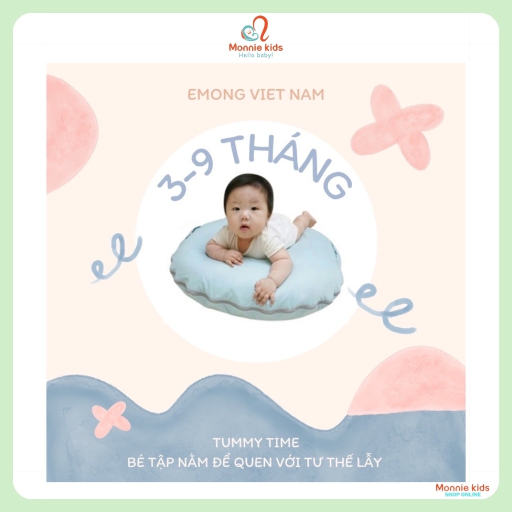 Gối chống trào ngược cho bé Emong Duraron Cool, gối chống trào ngược siêu mát - Monnie Kids