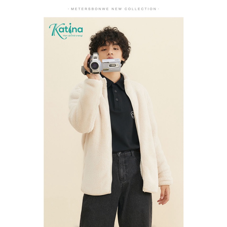 Áo Khoác Nam lông cừu mùa thu đông phong cách streetwear