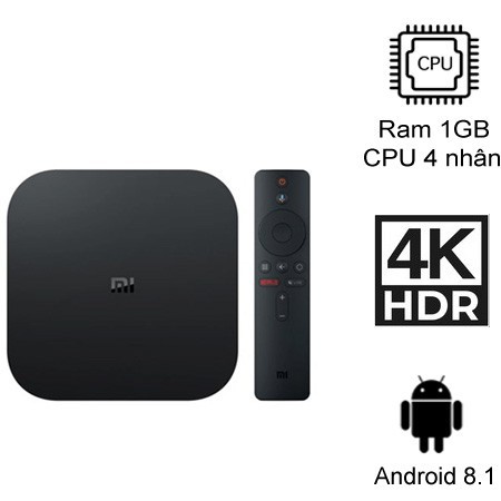 Xiaomi Mi Box S 4k 2021 - Android TV Box Xiaomi, CPU 4 nhân, Android TV mới nhất, Hỗ trợ ra lệnh tiếng việt