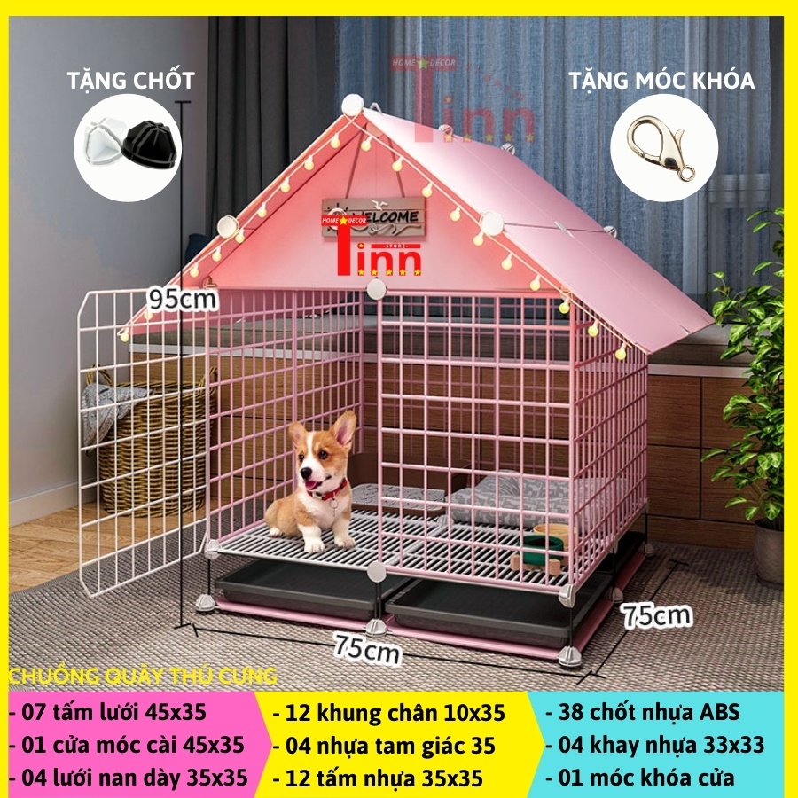 Tấm lưới ghép quây chuồng quây thú cưng, chuồng chó mèo lắp ghép [bán lẻ theo tấm]