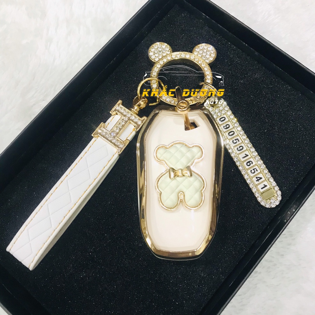 Ốp chìa khoá Peugeot 2008 3008 5008 TPU đính đá nhân tạo cao cấp sang trọng