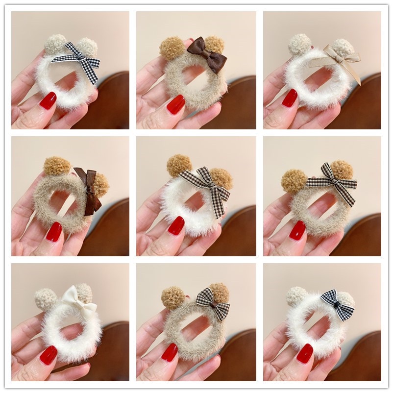 Scrunchies vải gắn nơ thời trang