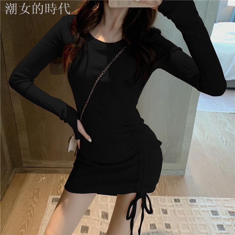 Đầm Dệt Kim Mỏng Cổ Tròn Phối Dây Rút Thời Trang Hàn Quốc Cho Nữ | BigBuy360 - bigbuy360.vn