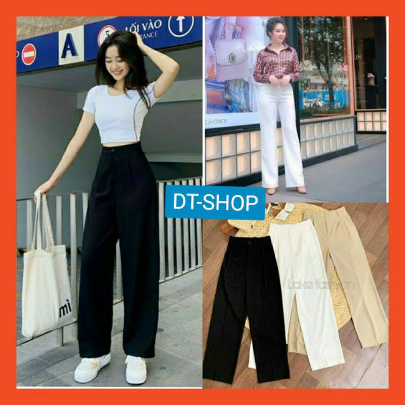 [ Cạp Cao- Tôn Dáng ] Quần culottes ống rộng suông dài chất dày lưng cao cài 1 nút siêu hot 2021