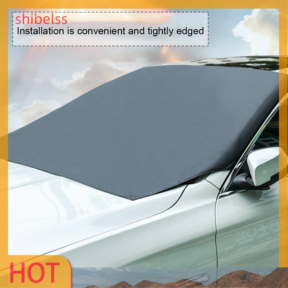 （ʚshibelss）Magnetic Car Front Windscreen Snow Ice Shield Cover Windshield Sun Shade