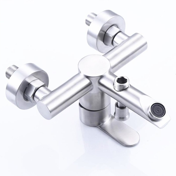 Củ sen tắm nóng lạnh củ tròn giá rẻ inox 304 cao cấp tặng kèm 2 chân Z - QM0025