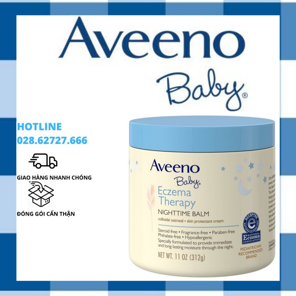 Kem Dưỡng Ẩm Chàm Cho Bé Aveeno Baby Eczema Therapy Nighttime Balm (312g)