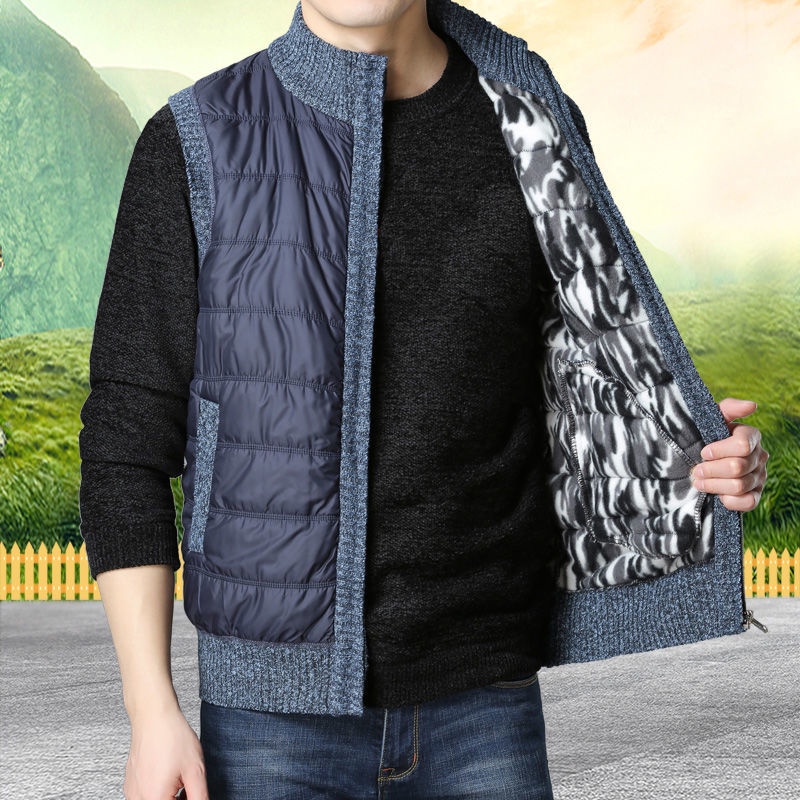 Mùa đông trung niên ấm áo vest của nam giới gilê cotton dày thanh lỏng lẻo cộng với khoác nhung quần