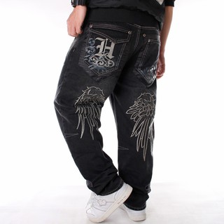 Quần Jean Đen Ống Rộng Phong Cách Hip Hop Cá Tính Cho Nam