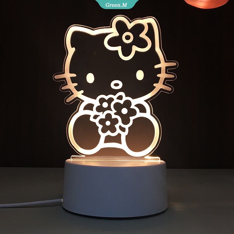 Đèn Ngủ Led 3D Hình Mèo Hello Kitty Bằng Acrylic Trang Trí Tiệc Sinh Nhật